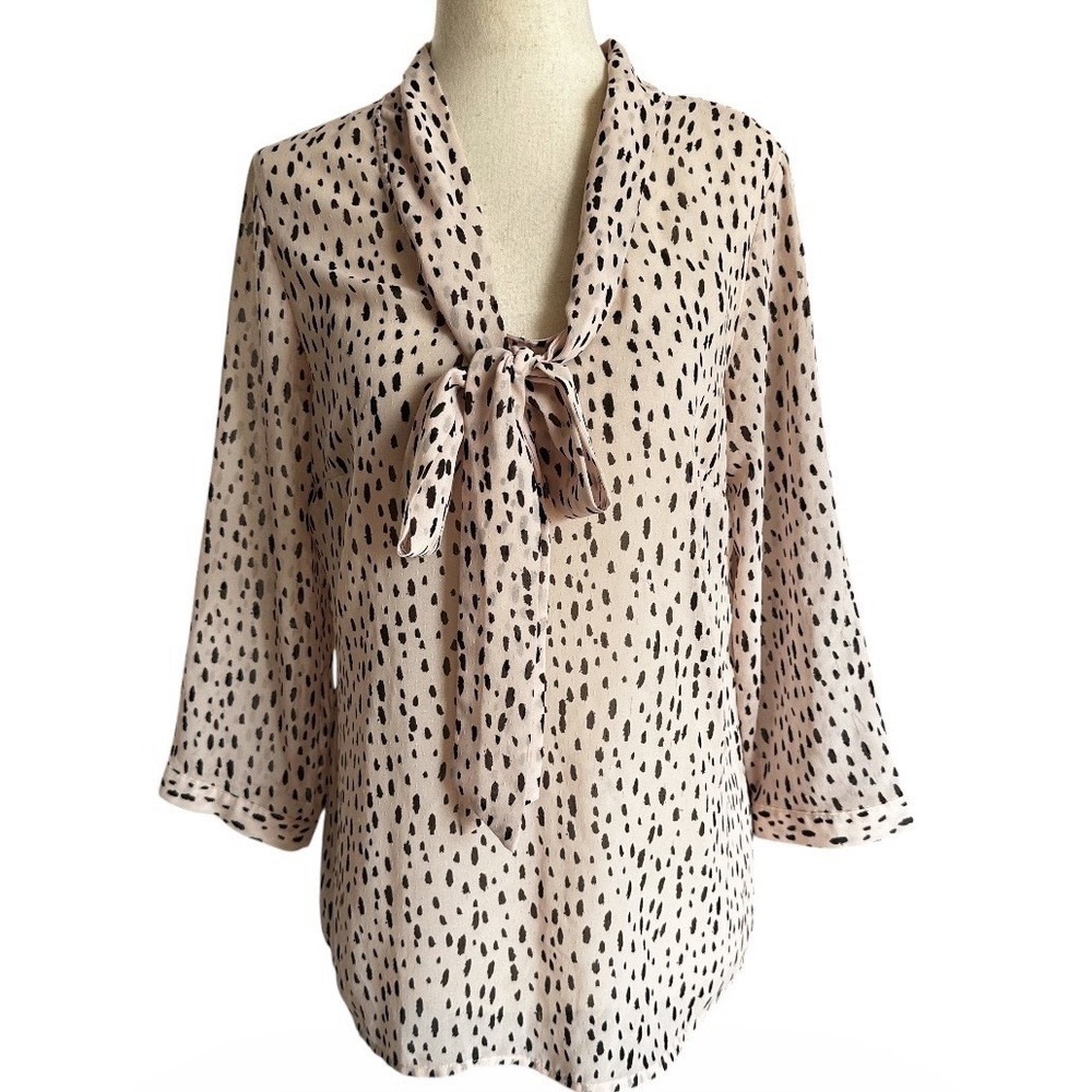 The Limited Pink Sheer Blouse Women Size Small Workwear Tie Bow | 39-25